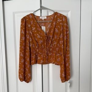 Orange Floral Women's Top